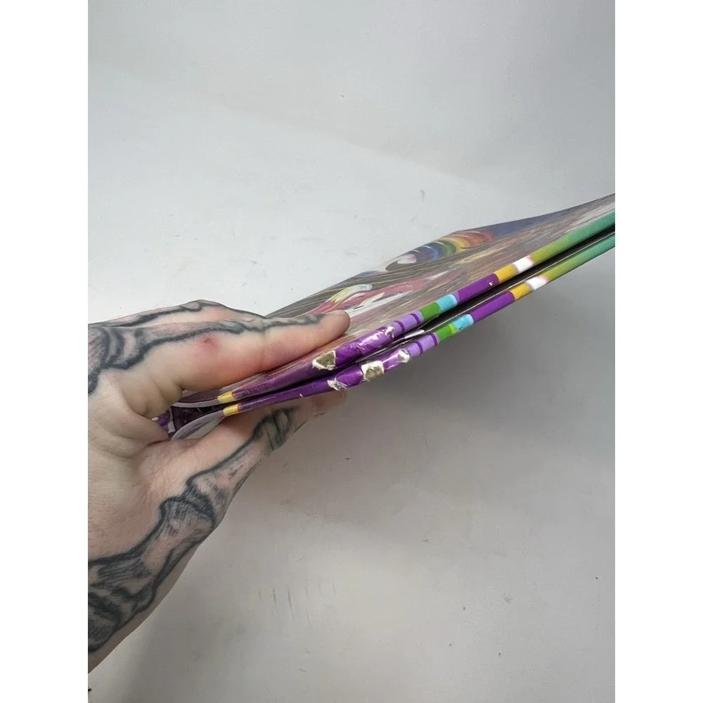 Vintage Lisa Frank 1990s Rainbow Chaser Metal Three Ring Binder Folder Horse Cat